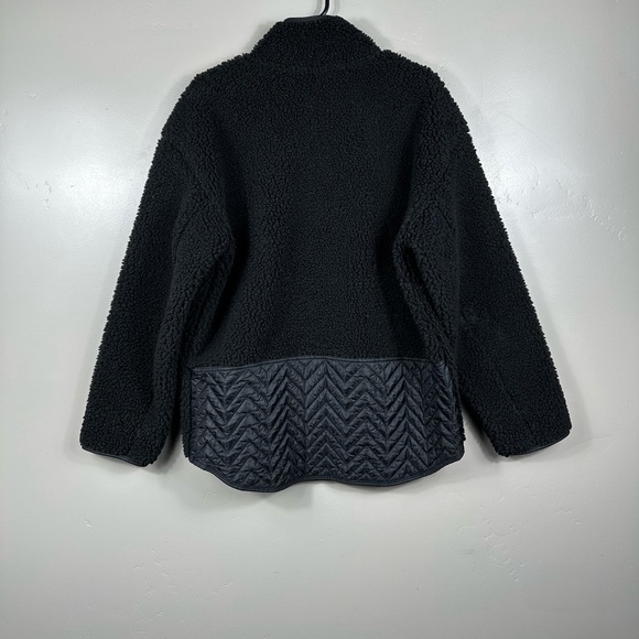 ATHLETA Cozy Sherpa Snap Sweatshirt In Black Size Medium - Picture 3 of 7